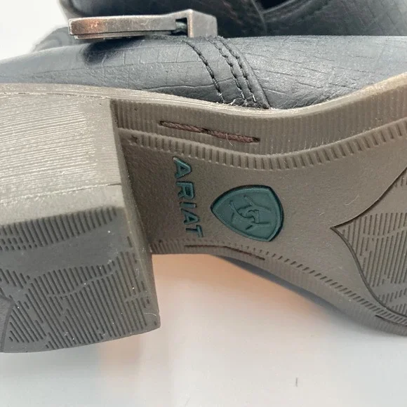 Ariat Dulce Black Leather Western Ankle Boots Buckle Detail Size 6.5‎ - Picture 11 of 15